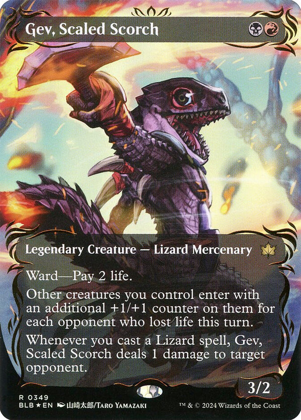Gev, Scaled Scorch (Borderless) (Raised Foil) - Magic: The Gathering