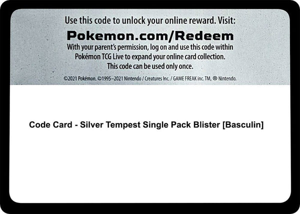 Code Card - Silver Tempest Single Pack Blister [Basculin] - Pokémon