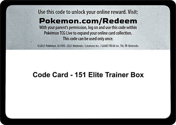 Code Card - 151 Elite Trainer Box - Pokémon