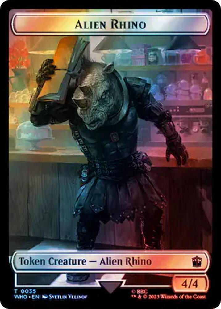 Alien Rhino // Food (0059) Double-Sided Token (Surge Foil)