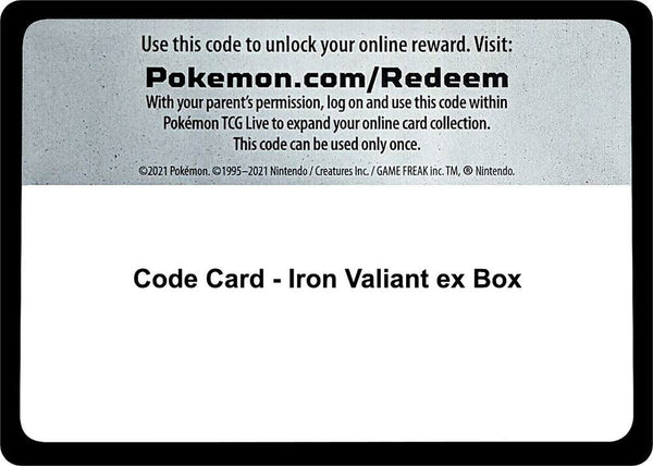 Code Card - Iron Valiant ex Box - Pokémon