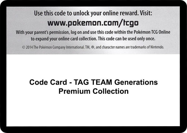 Code Card - TAG TEAM Generations Premium Collection - Pokémon