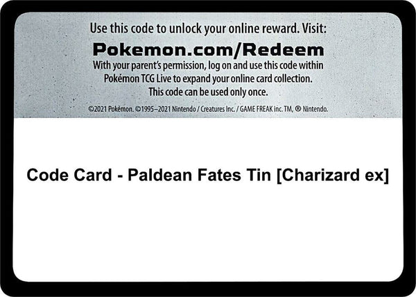 Code Card - Paldean Fates Tin [Charizard ex] - Pokémon