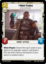 Greef Karga - Affable Commissioner - Star Wars Unlimited