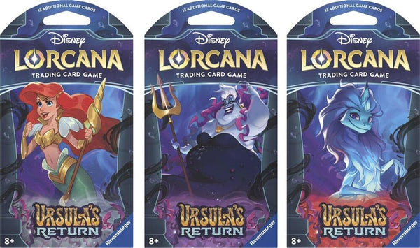 Disney Lorcana: Ursula's Return Sleeved Booster Pack Art Bundle [Set of 3] - Disney Lorcana