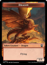 Dragon (Ripple Foil) // Treasure Double-Sided Token - Magic: The Gathering