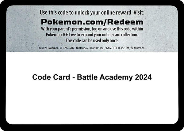 Code Card - Battle Academy 2024 - Pokémon