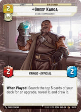 Greef Karga - Affable Commissioner (Hyperspace) - Star Wars Unlimited