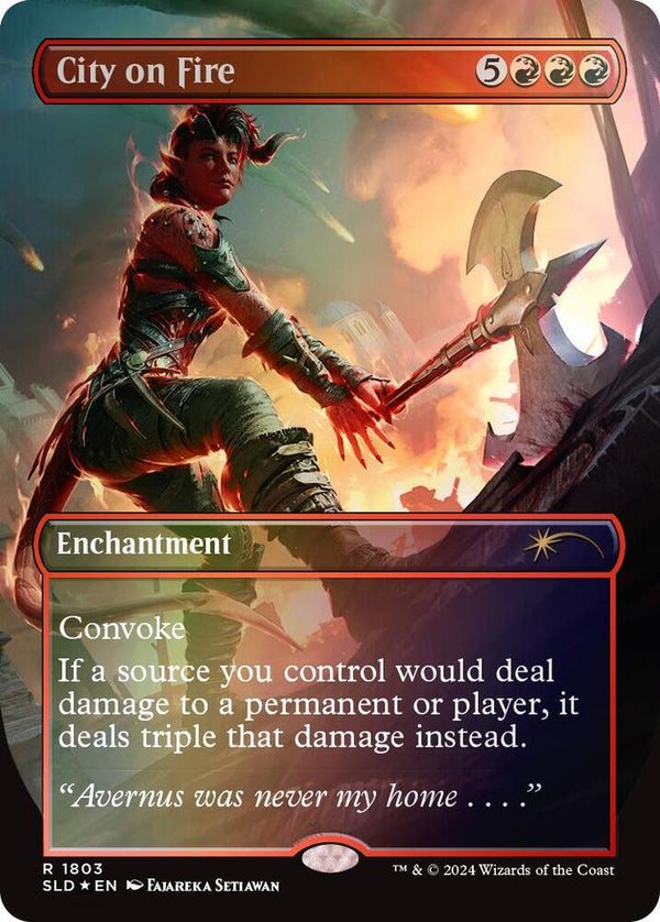 City on Fire (Rainbow Foil) - Magic: The Gathering
