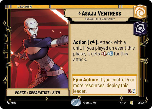 Asajj Ventress - Unparalleled Adversary - Star Wars Unlimited