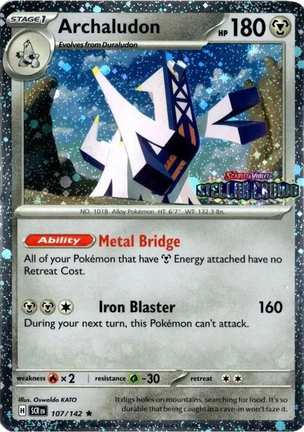 Archaludon - 107/142 (Cosmos Holo) (Stellar Crown Stamp) - Pokémon