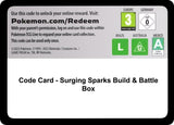 Code Card - Surging Sparks Build & Battle Box - Pokémon