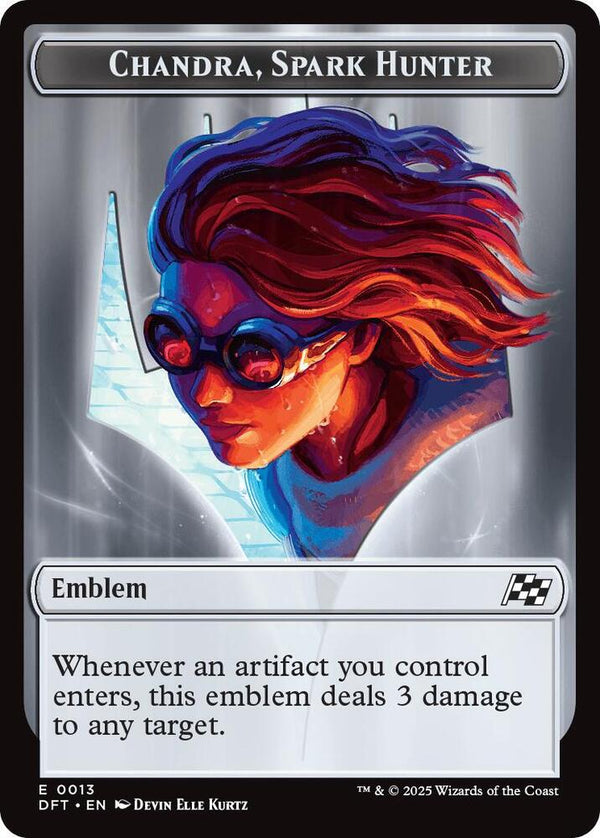 Emblem - Chandra, Spark Hunter // Vehicle Double-Sided Token - Magic: The Gathering
