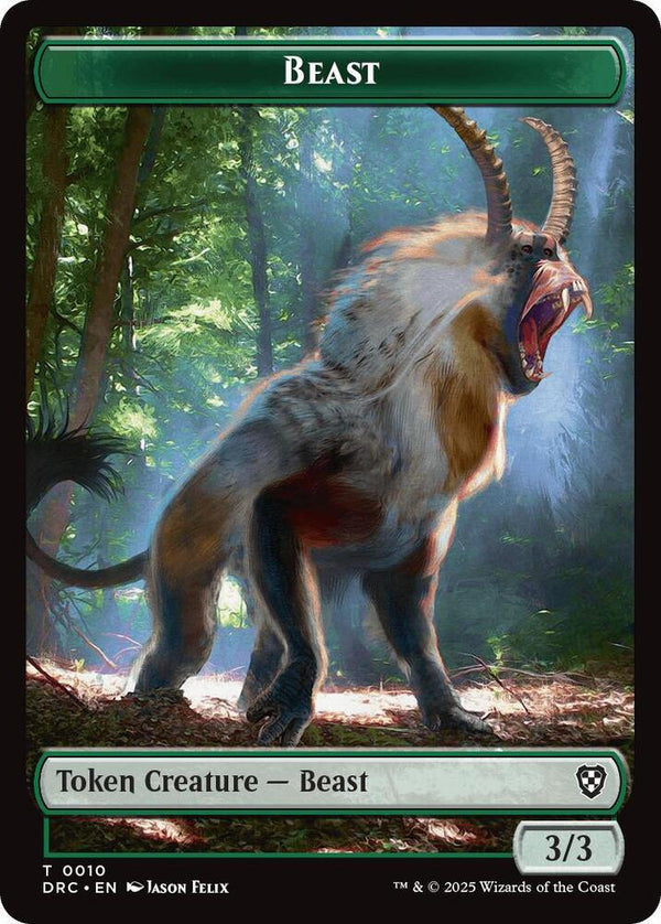 Beast (0010) // Beast (0011) Double-Sided Token - Magic: The Gathering