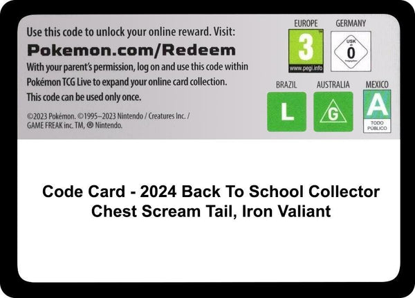 Code Card - Back-to-School 2024 Collector Chest - Pokémon