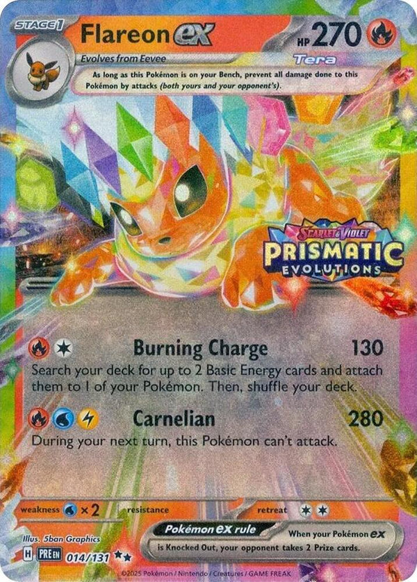 Flareon ex - 014/131 (Prismatic Evolutions Stamp) - Pokémon
