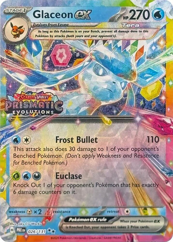Glaceon ex - 026/131 (Prismatic Evolutions Stamp) - Pokémon