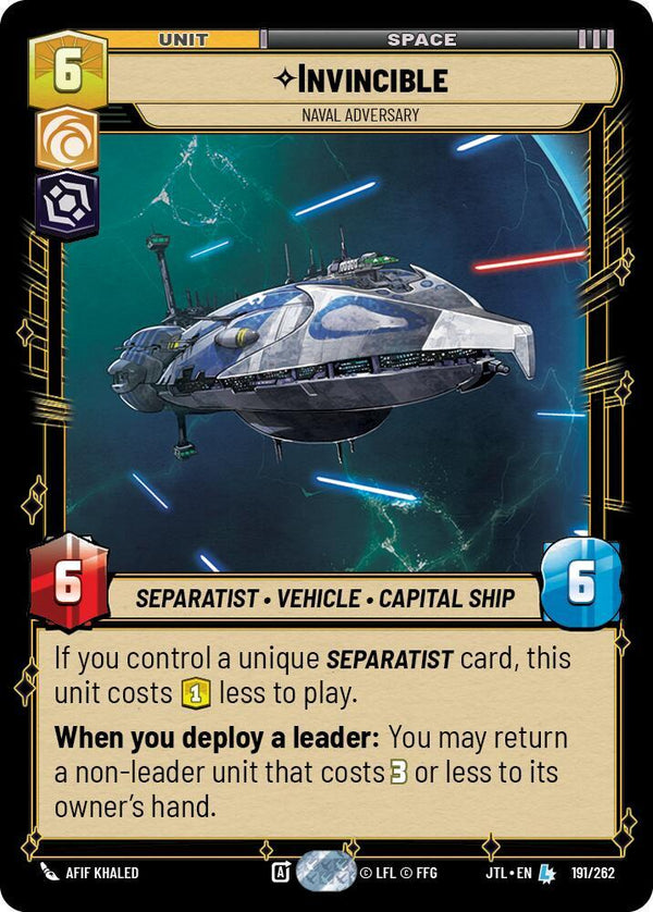 Invincible - Naval Adversary - Star Wars Unlimited