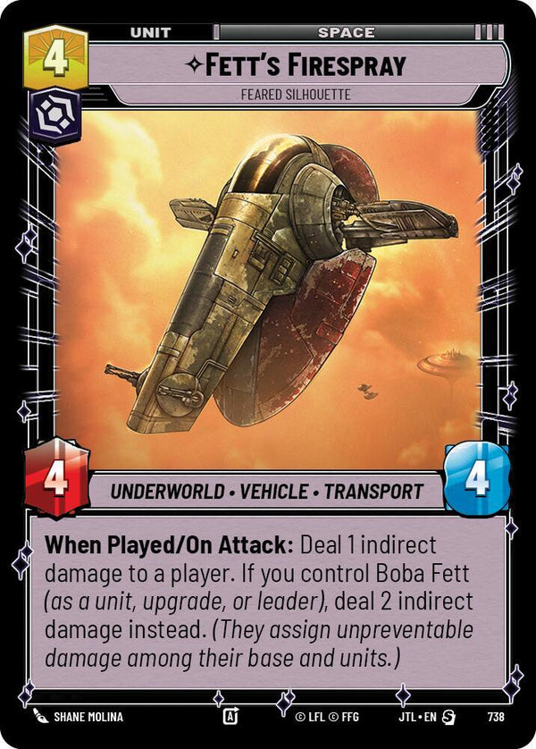 Fett's Firespray - Feared Silhouette (Foil) - Star Wars Unlimited