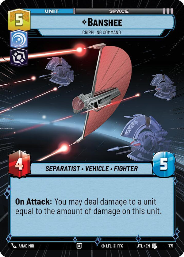 Banshee - Crippling Command (Hyperspace Foil) - Star Wars Unlimited