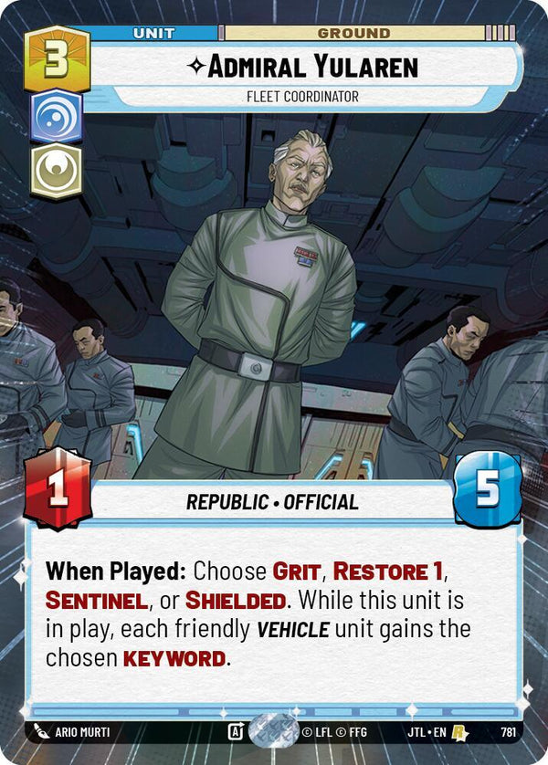 Admiral Yularen - Fleet Coordinator (Hyperspace Foil) - Star Wars Unlimited