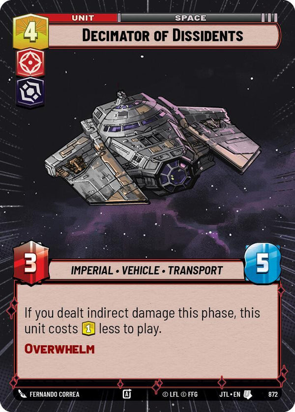 Decimator of Dissidents (Hyperspace Foil) - Star Wars Unlimited