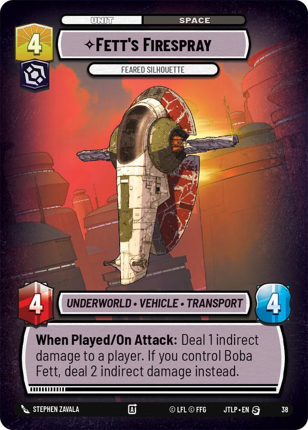 Fett's Firespray - Feared Silhouette (Foil) - Star Wars Unlimited