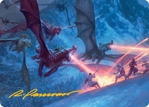 Dragonback Assault Art Card (22/54) (Gold-Stamped Signature) - Magic: The Gathering