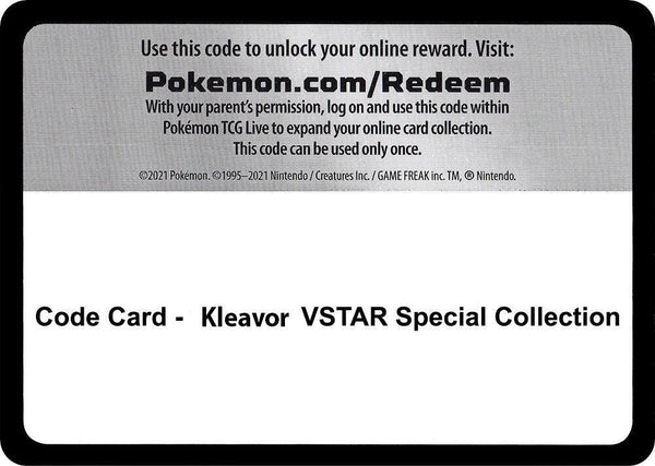 Code Card - Kleavor VSTAR Special Collection - Pokémon