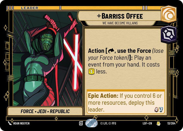 Barriss Offee - We Have Become Villains - Star Wars Unlimited