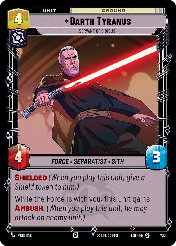 Darth Tyranus - Servant of Sidious (Foil) - Star Wars Unlimited