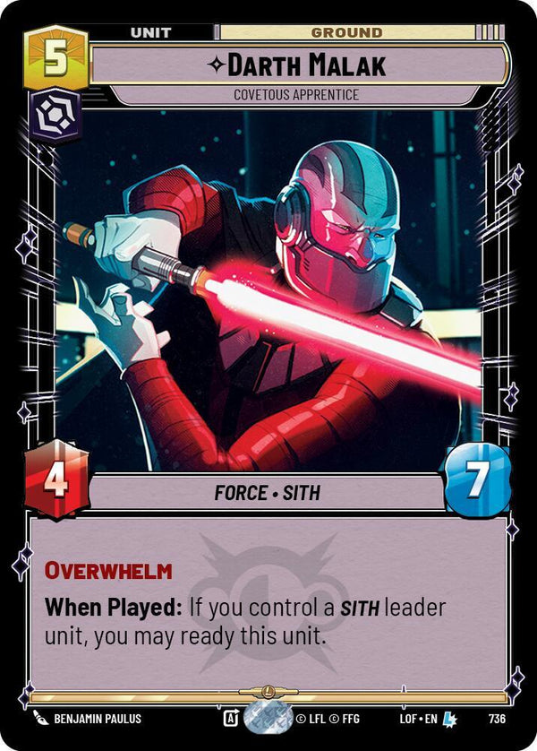Darth Malak - Covetous Apprentice (Foil) - Star Wars Unlimited
