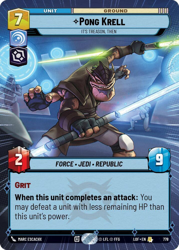 Pong Krell - It's Treason, Then (Hyperspace Foil) - Star Wars Unlimited