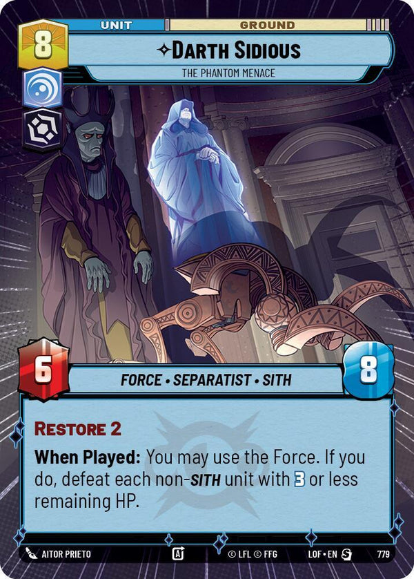 Darth Sidious - The Phantom Menace (Hyperspace Foil) - Star Wars Unlimited