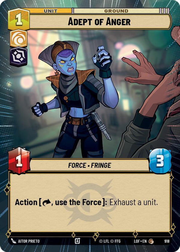 Adept of Anger (Hyperspace Foil) - Star Wars Unlimited