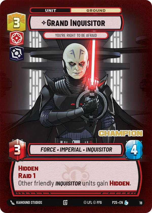 Grand Inquisitor - You're Right to Be Afraid (Champion) - Star Wars Unlimited