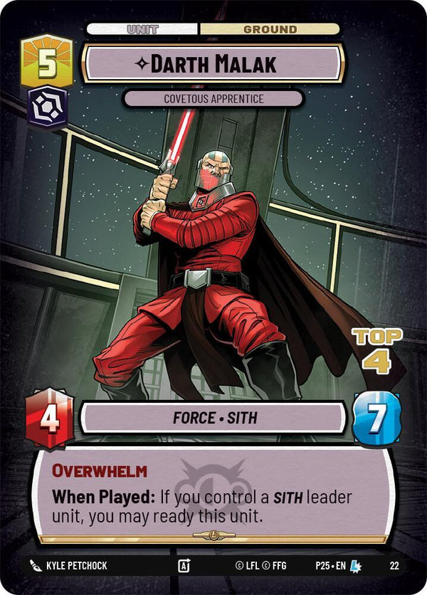 Darth Malak - Covetous Apprentice (Top 4) - Star Wars Unlimited