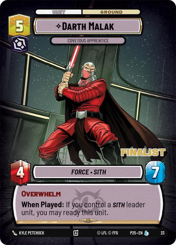 Darth Malak - Covetous Apprentice (Finalist) - Star Wars Unlimited