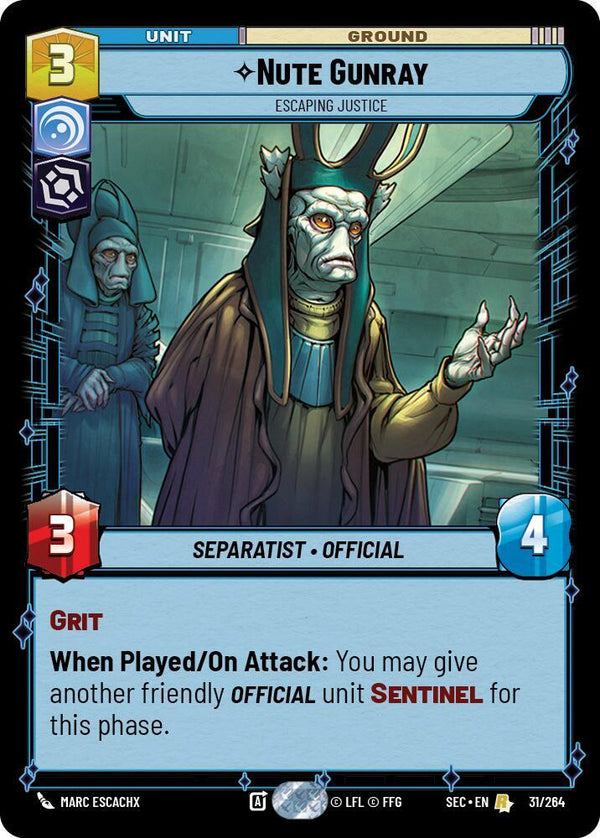 Nute Gunray - Escaping Justice - Star Wars Unlimited