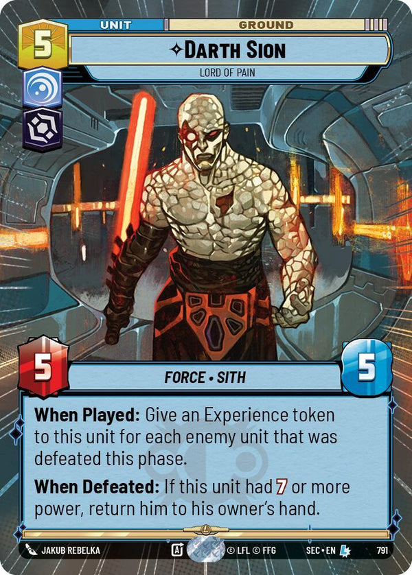 Darth Sion - Lord of Pain (Hyperspace Foil) - Star Wars Unlimited