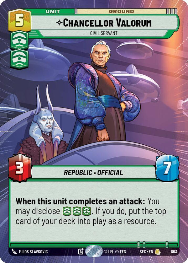 Chancellor Valorum - Civil Servant (Hyperspace Foil) - Star Wars Unlimited