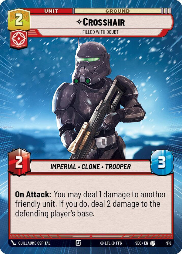 Crosshair - Filled With Doubt (Hyperspace Foil) - Star Wars Unlimited