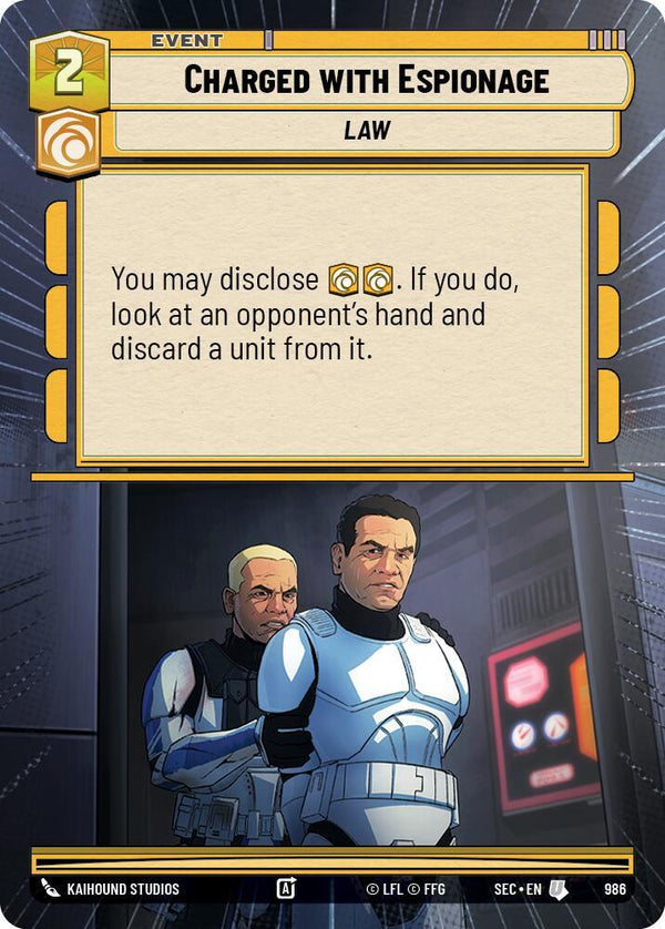 Charged with Espionage (Hyperspace Foil) - Star Wars Unlimited