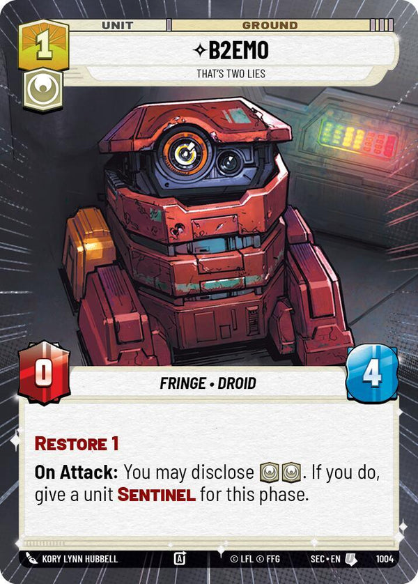 B2EMO - That's Two Lies (Hyperspace Foil) - Star Wars Unlimited