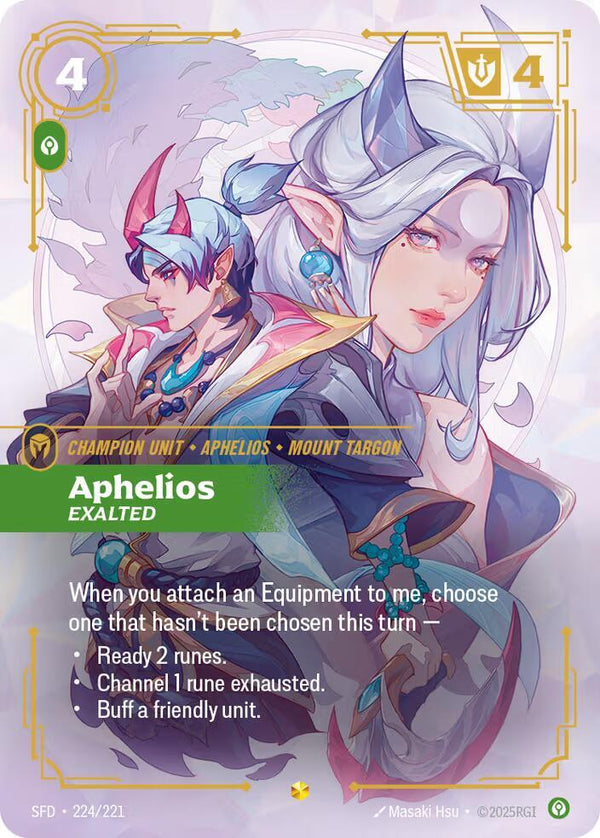 Aphelios - Exalted (Overnumbered) - Riftbound: League of Legends TCG