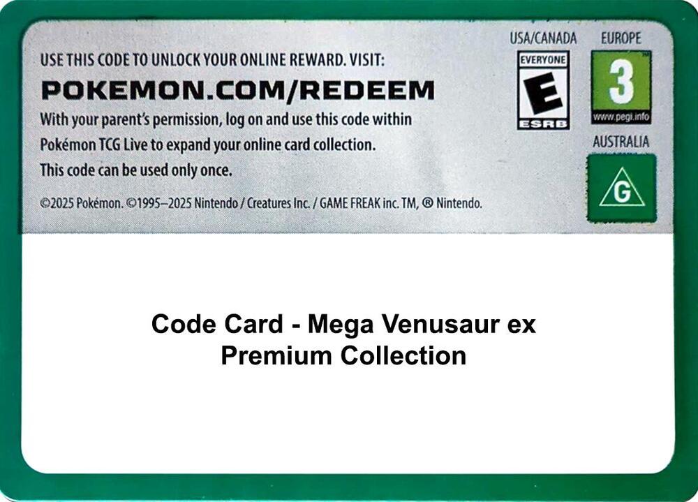 Code Card - Mega Venusaur ex Premium Collection