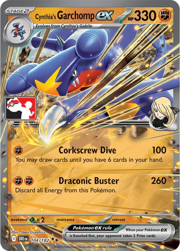 Cynthia's Garchomp ex - 104/182 - Pokémon