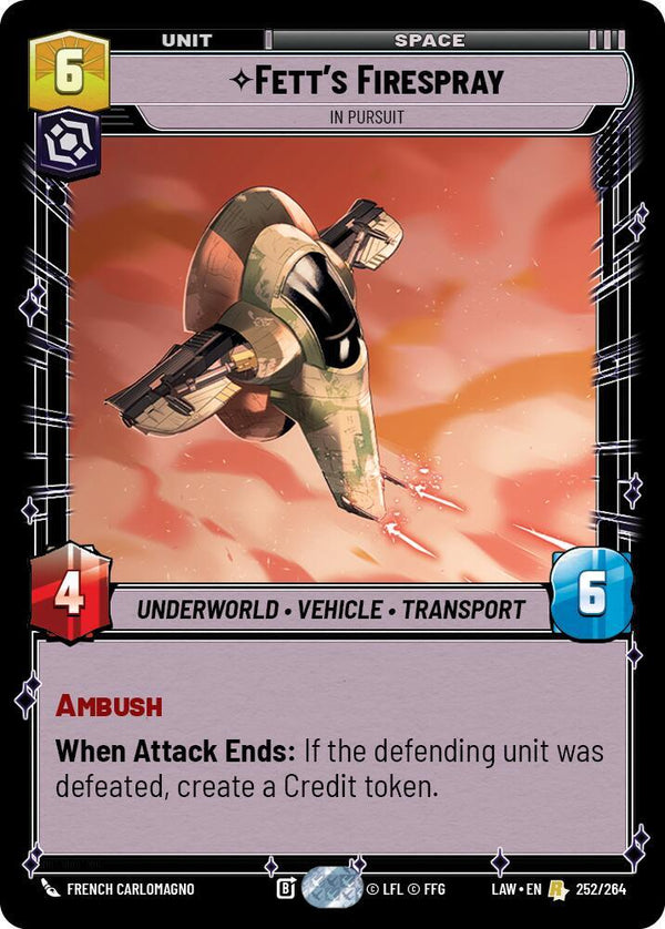 Fett's Firespray - In Pursuit - Star Wars Unlimited