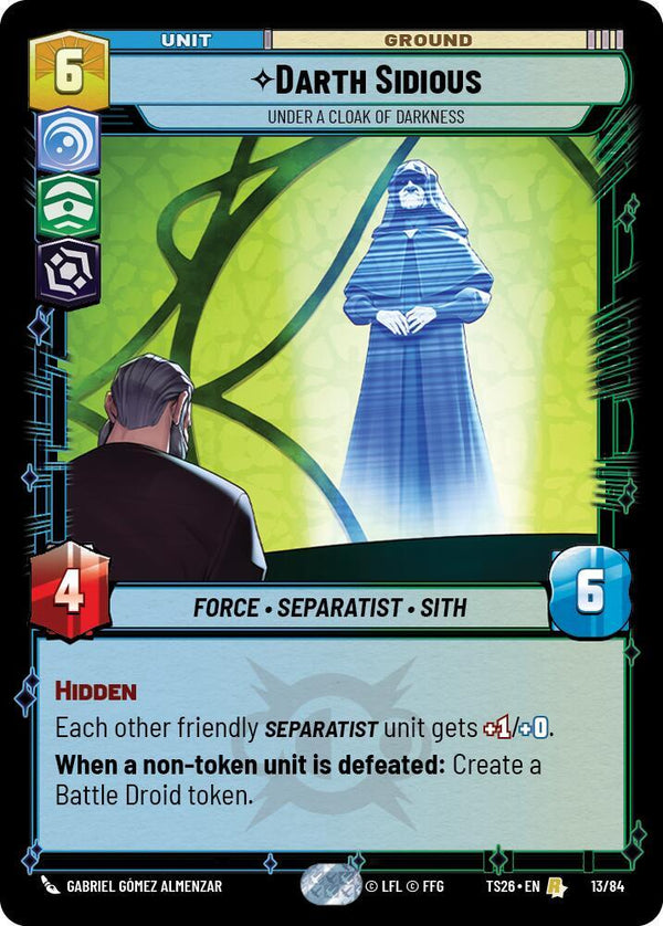 Darth Sidious - Under a Cloak of Darkness - Star Wars Unlimited