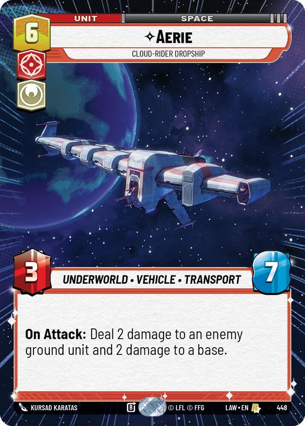 Aerie - Cloud-Rider Dropship (Hyperspace) - Star Wars Unlimited